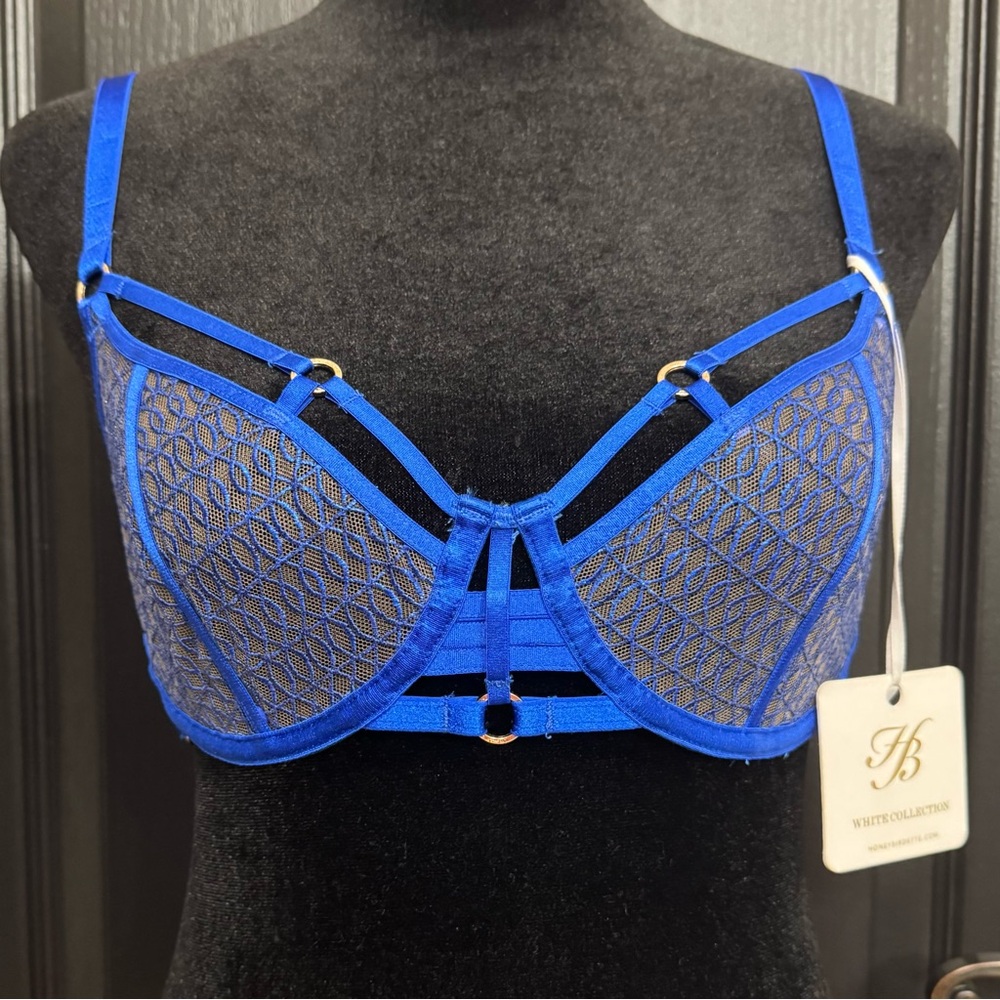 NWT Honey Birdette Doolie Electric Blue Bra 🔵🔵 Size 30DD - 🔥 Super Hot 🔥